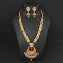 Kriaa White Austrian Stone And Kundan Necklace Set - 1109846B