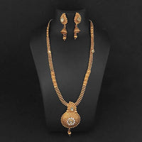 Kriaa White Austrian Stone And Kundan Necklace Set - 1109849B