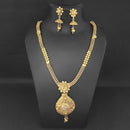 Kriaa Gold Plated Brown Austrian Stone Necklace Set - 1109865A