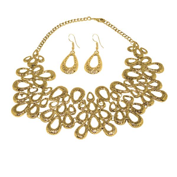 Urthn Gold Plated Statement Necklace Set - 1109908A