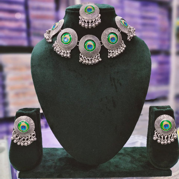 Kavita Art Oxidised Plated Necklace Set With Mangtikka