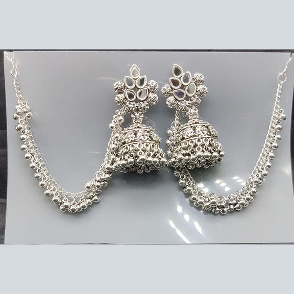 Kavita Art Silver Plated Kanchain Jhumki Earrings