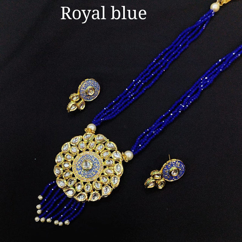 Kavita Art Gold Plated Kundan Long Necklace Set