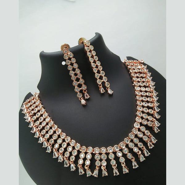 Kavita Art Rose Gold Plated Austrian Stone Necklace Set