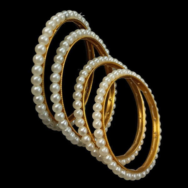 Kavita Art Gold Plated Pearl Bangles Set