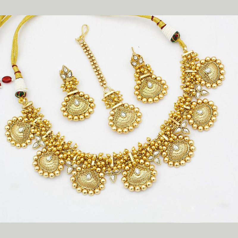 Kavita Art Gold Plated Kundan And Pearl Necklace Set