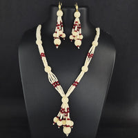 Kriaa Gold Plated Grey Beads And Pearl Neckace Set - 1110312A