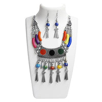 Jeweljunk Rhodium Plated  Navratri Special Necklace Set - 1110873