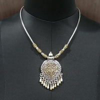 Jeweljunk Zinc Alloy 2 Tone Plated Boho Necklace - 1111013