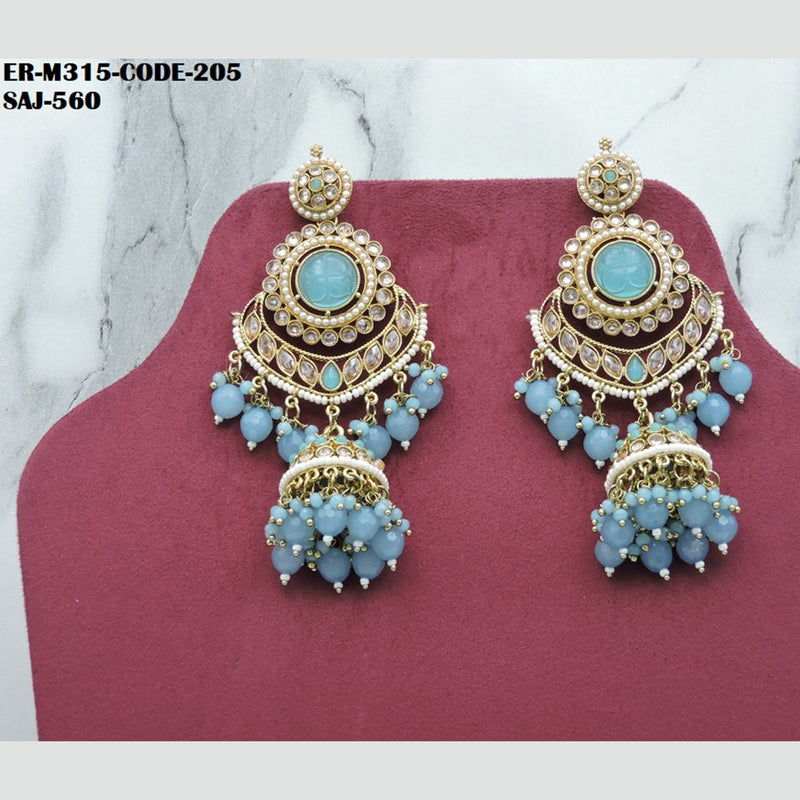 Soni Art Jewellery Gold Plated Crystal Stone Jhumki Earrings