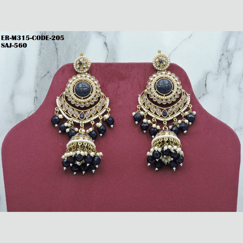 Soni Art Jewellery Gold Plated Crystal Stone Jhumki Earrings