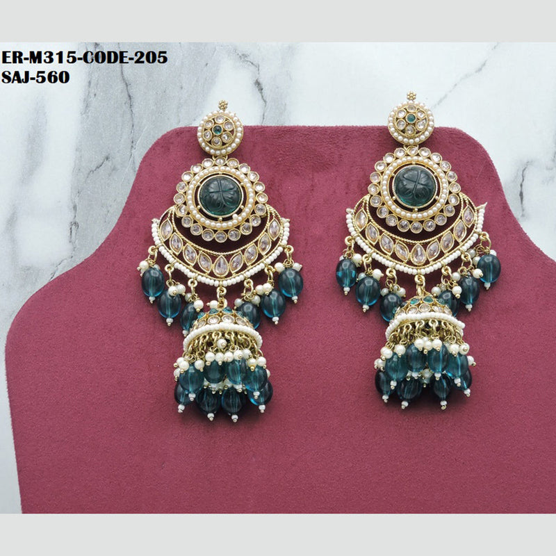 Soni Art Jewellery Gold Plated Crystal Stone Jhumki Earrings