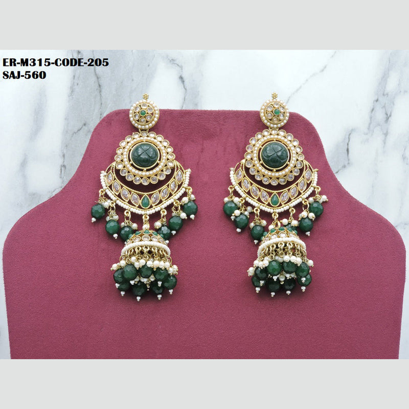 Soni Art Jewellery Gold Plated Crystal Stone Jhumki Earrings