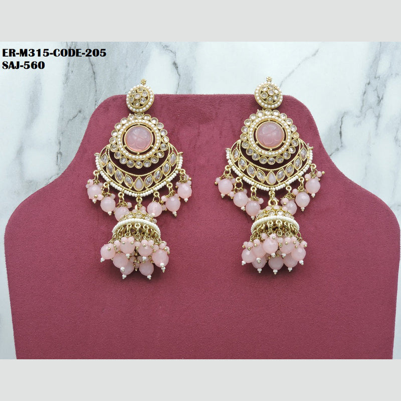 Soni Art Jewellery Gold Plated Crystal Stone Jhumki Earrings