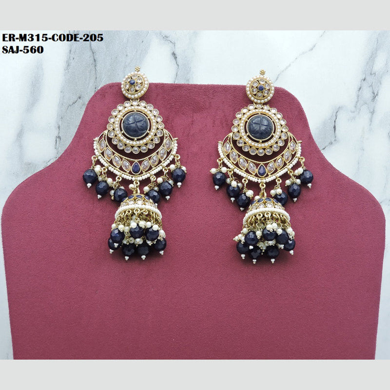 Soni Art Jewellery Gold Plated Crystal Stone Jhumki Earrings