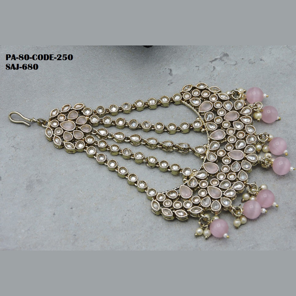 Soni Art Jewellery Gold Plated Kundan Stone & Beads Pasa