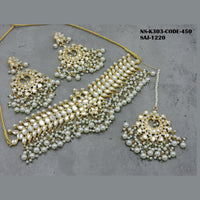 Soni Art Jewellery Gold Plated Kundan Stone & Beads Choker Necklace Set