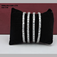Soni Art Jewellery Silver Plated AD Stone Bangle Set