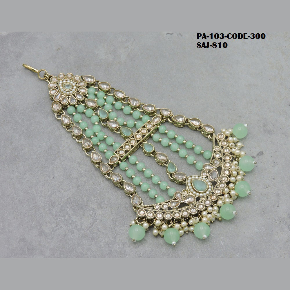 Soni Art Jewellery Gold Plated Kundan Pasa