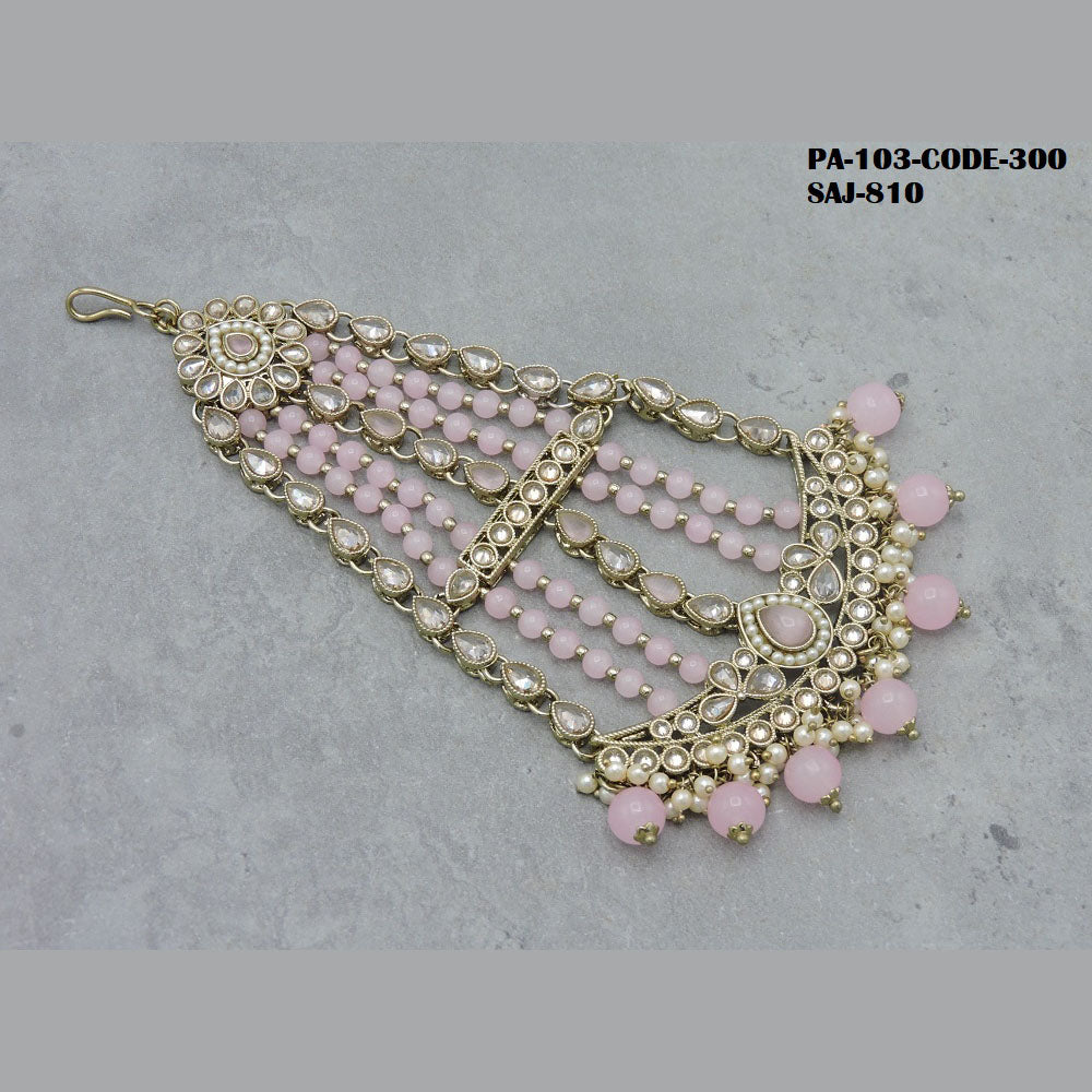 Soni Art Jewellery Gold Plated Kundan Pasa