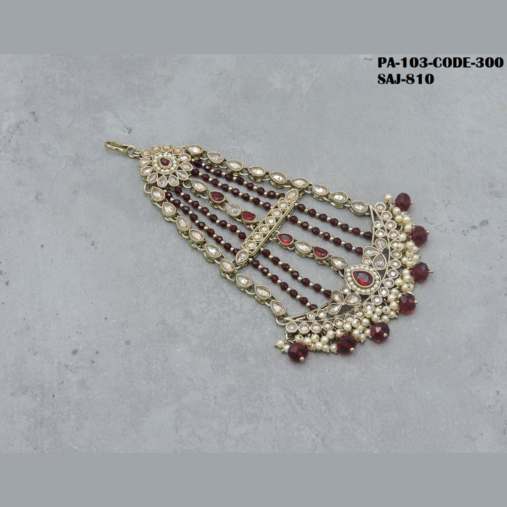 Soni Art Jewellery Gold Plated Kundan Pasa