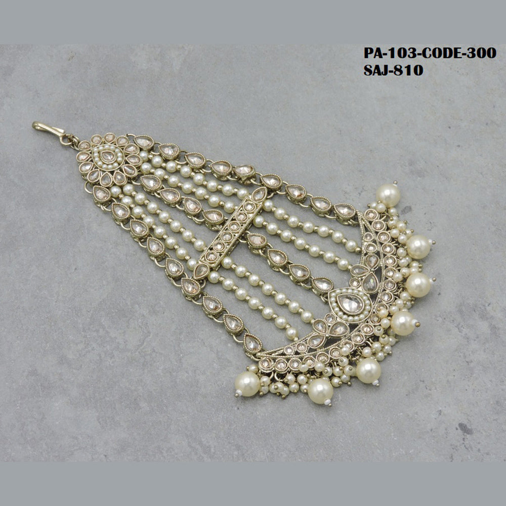 Soni Art Jewellery Gold Plated Kundan Pasa