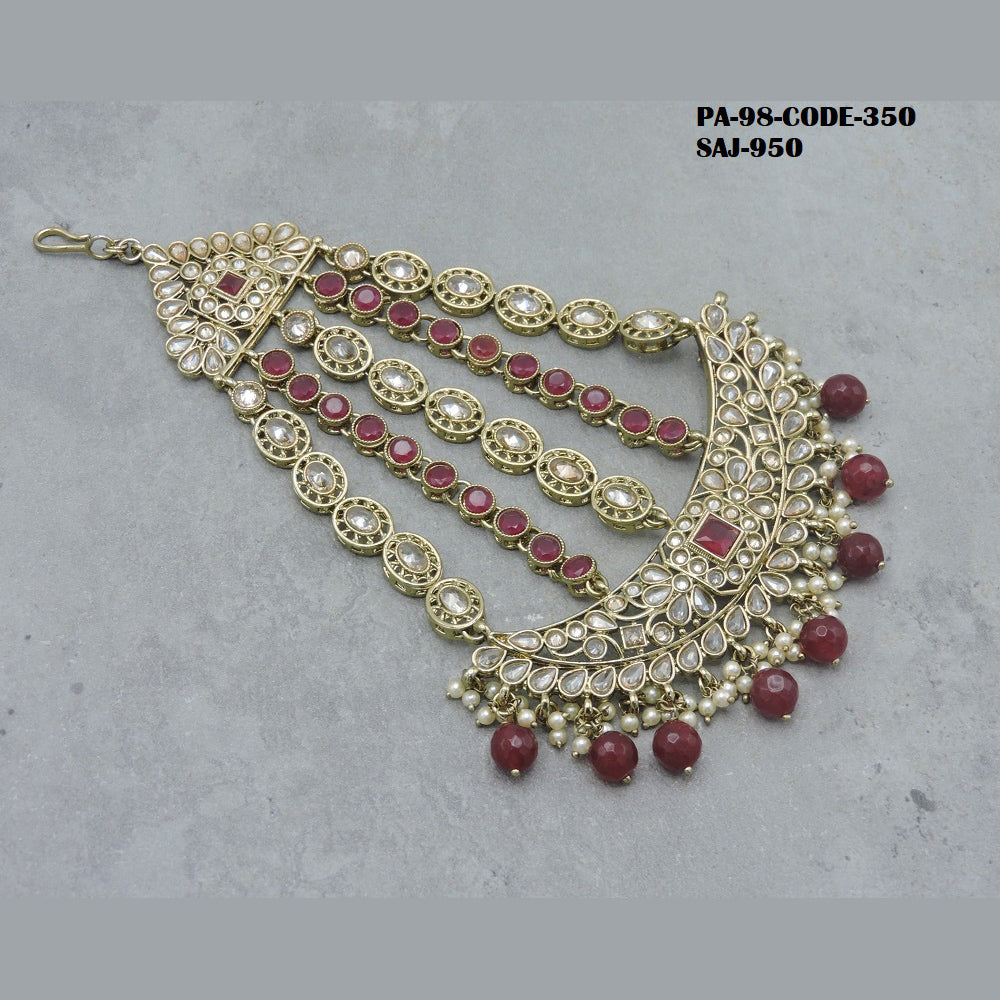 Soni Art Jewellery Gold Plated Kundan Pasa
