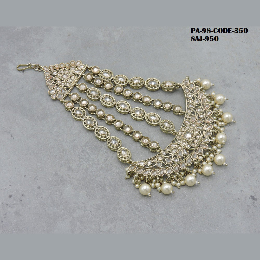 Soni Art Jewellery Gold Plated Kundan Pasa