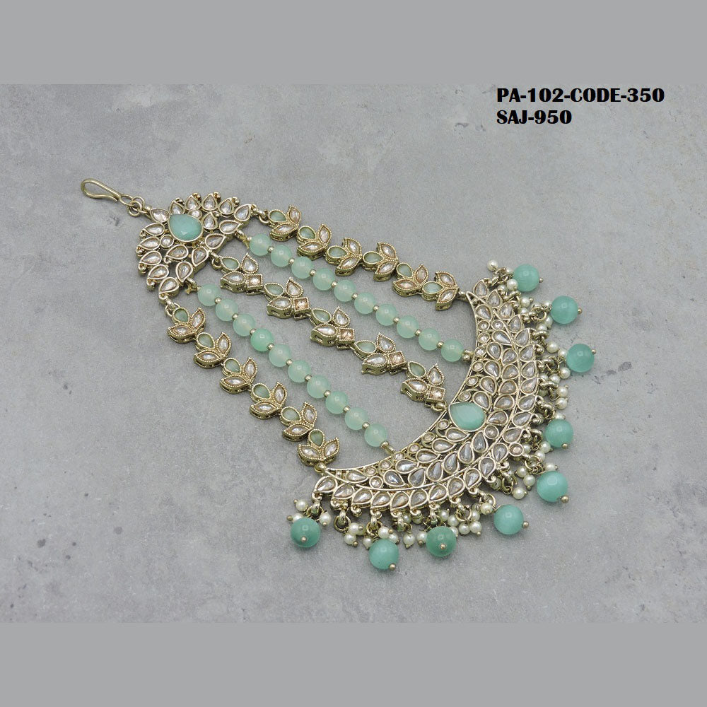 Soni Art Jewellery Gold Plated Kundan Pasa
