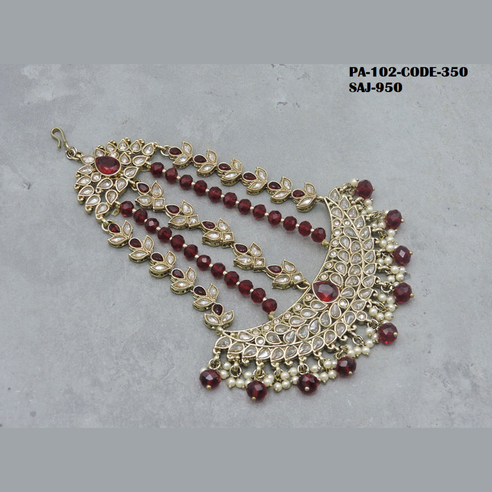 Soni Art Jewellery Gold Plated Kundan Pasa