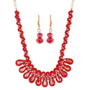 Urthn Pink Crystal Beads Statement Necklace Set - 1111231D