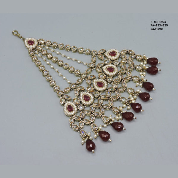 Soni Art Jewellery Gold Plated Crystal Stone Pasa