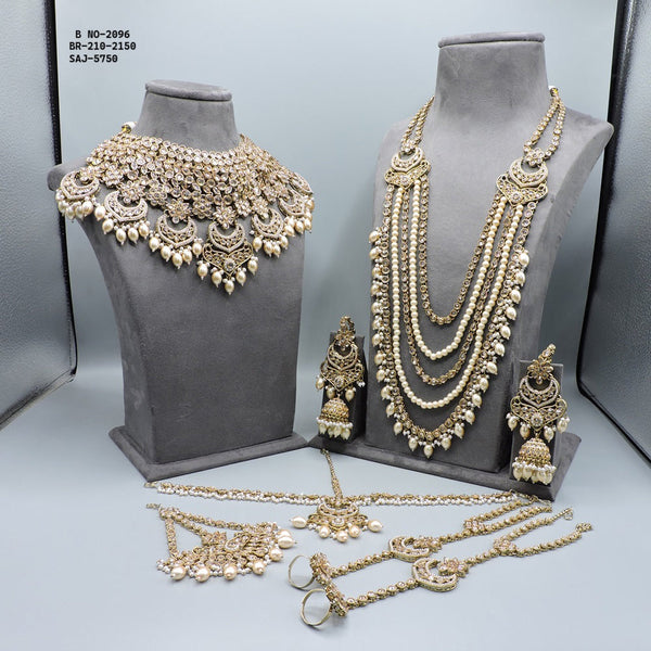 Soni Art Jewellery Gold Plated Kundan Stone Bridal Set