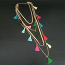 Jeweljunk Gold Plated Multicolour Thread Layer Necklace - 1111510