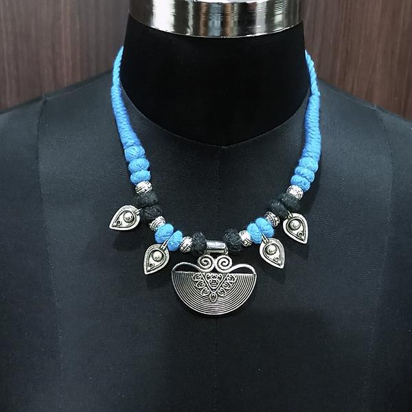 Jeweljunk Blue Dori Tribal Necklace Set - 1111516