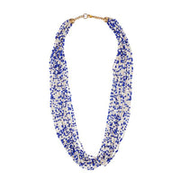 Urthn Blue Beads Zinc Alloy Statement Necklace - 1111601B