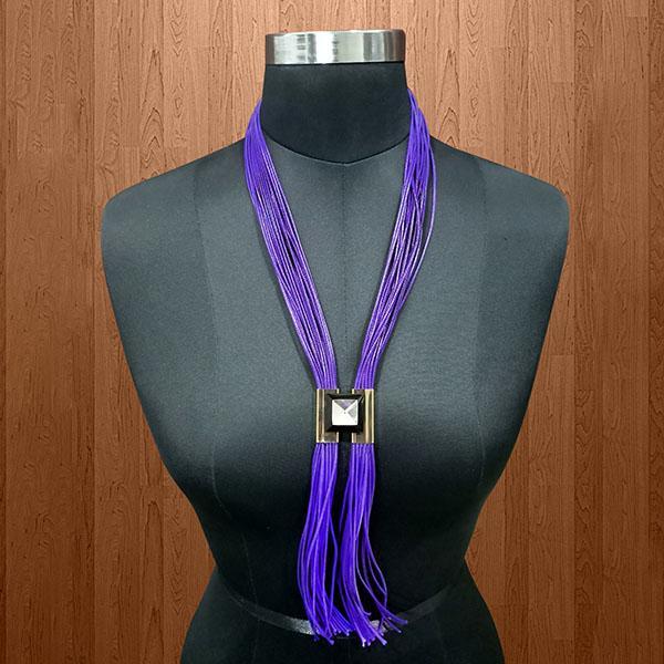 Urthn Purple Hanging Lace Statement Necklace - 1111710B