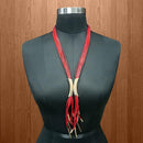 Urthn Red Hanging Lace Statement Necklace - 1111711C