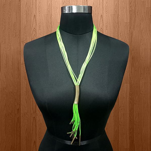 Urthn Green Hanging Lace Statement Necklace - 1111713C