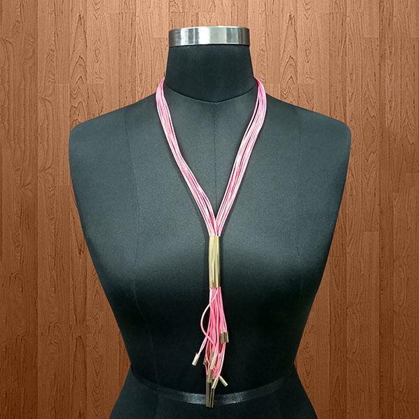 Urthn Pink Hanging Lace Statement Necklace - 1111713D