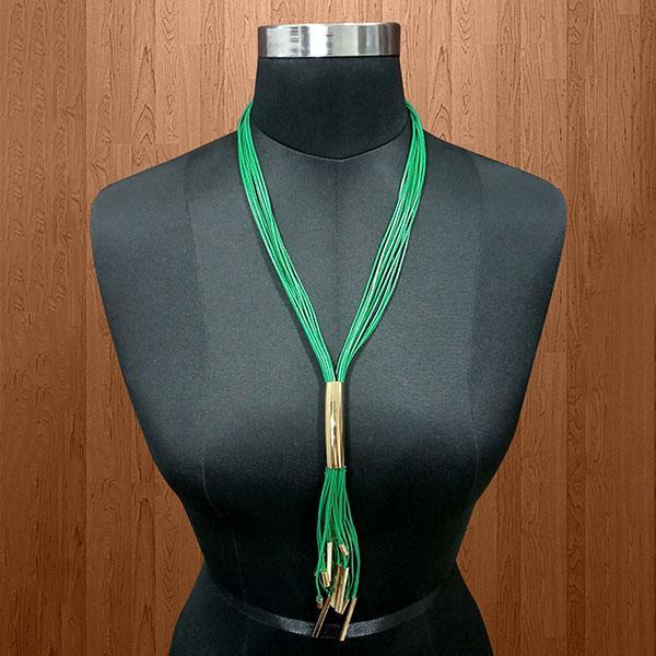 Urthn Green Hanging Lace Statement Necklace - 1111713E