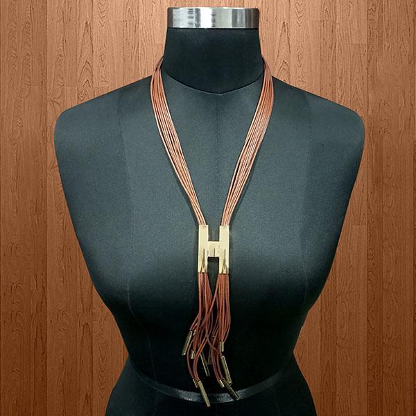 Urthn Brown Hanging Lace Statement Necklace - 1111715C