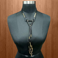 Urthn Black Hanging Lace Statement Necklace - 1111716C