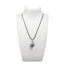 Urthn Blue Turquoise Stone Silver Plated Pendant - 1112706B
