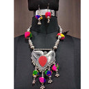 Jeweljunk Multicolour Thread Beads Navratri Necklace Set - 1112827B