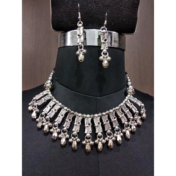 Jeweljunk Beads Rhodium Plated Navratri Necklace Set - 1112831