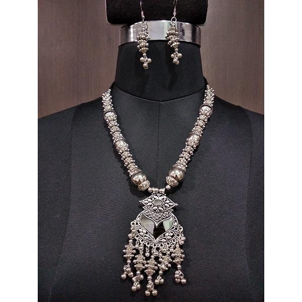 Jeweljunk Glass Beads Drop Navratri Necklace Set - 1112837