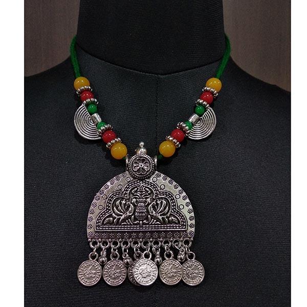 Jeweljunk Multicolor Beads Navratri Necklace Set - 1112861A