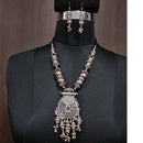 Jeweljunk Rhodium Plated Navratri Special Necklace Set - 1112876