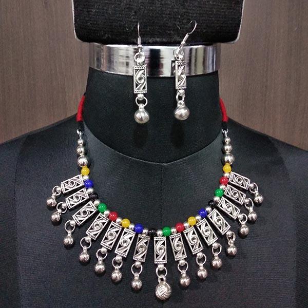 Jeweljunk Multi Beads Drop Navratri Necklace Set - 1112891